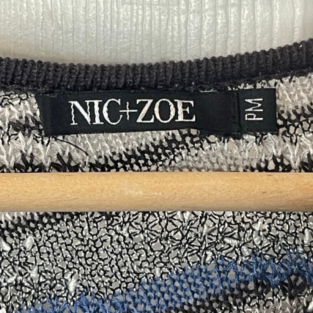 NIC+ZOE | Women's Casual Linen Blend Missoni Style Striped Sweater | SIze PM - Picture 9 of 12